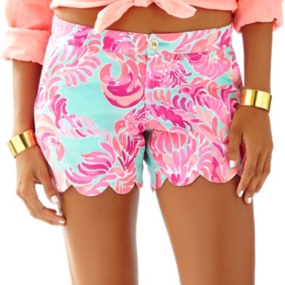 Lilly Pulitzer Pants - Lilly Pulitzer Buttercup Shorts 6 Blue Love Birds